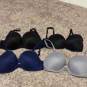 Women's Classic Bra Set - Black, Navy, and Gray
